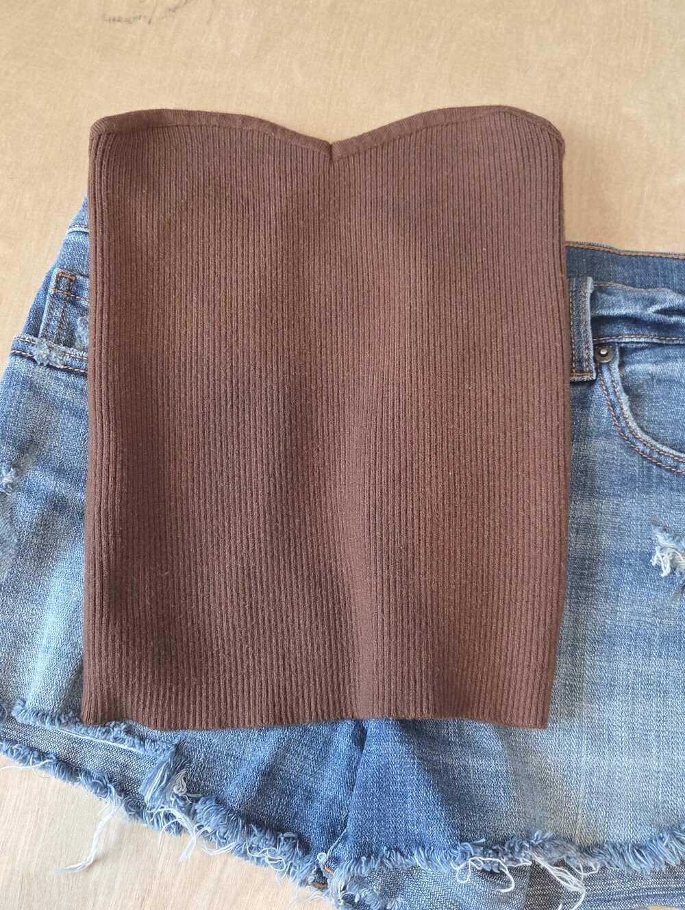 Edikted Knit Tube Top Brown